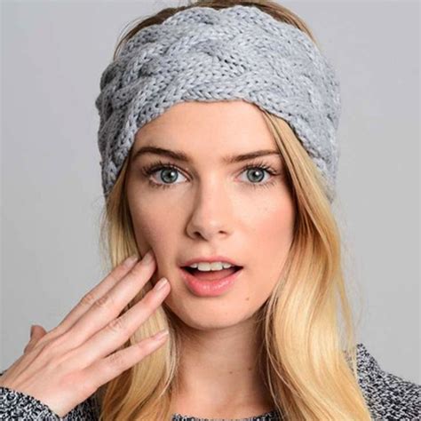Solid Wide Knitted Woolen Headband Winter Warm Ear Crochet Turban Hair