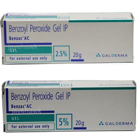 You'll usually use it 1 or 2 times a day. Galderma Benzac AC Benzoyl Peroxide Gel IP 2.5% & 5% 20g ...