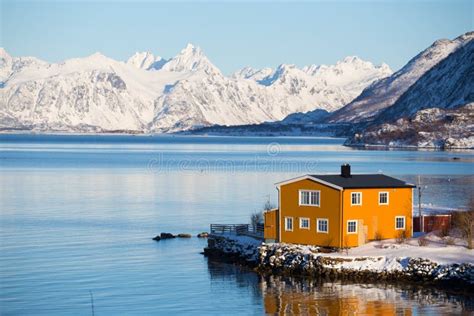 Traditional Norwegian Wooden House Stock Image Image Of Reflection