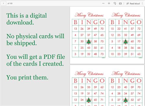 200 Merry Christmas Bingo Cards Prints 2 Per Page Immediate Etsy