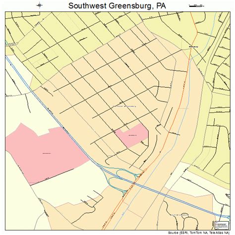 Southwest Greensburg Pennsylvania Street Map 4272616