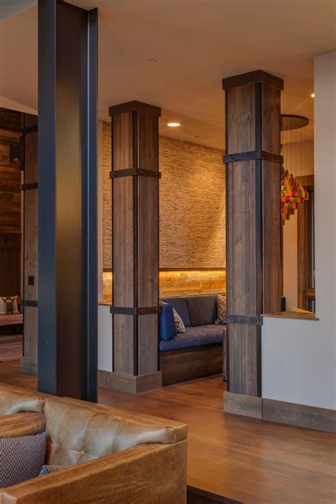 Rustic Modern Great Room Interior Columns Rustic House Wood Columns