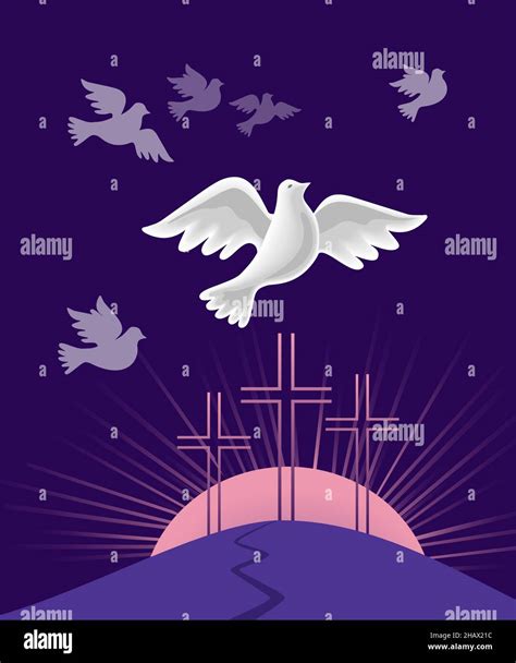 Holy Spirit Dove Flight Stock Vector Image And Art Alamy