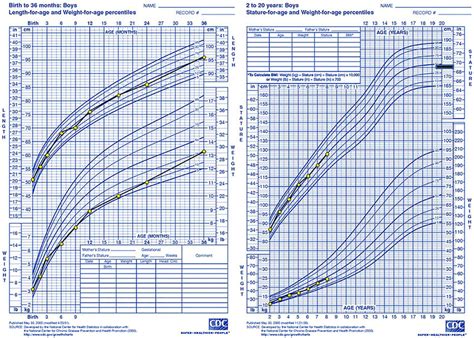 Growth Charts For Weight And Lengthheight In Patient 1 Up To His Last