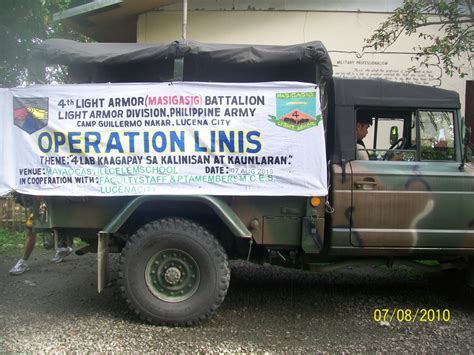 4th Light Armor Masigasig Battalion Journal 4lab Operation Linis