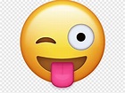 Wink emoji illustration, Emoji iPhone Thumb signal, emoji, smiley ...