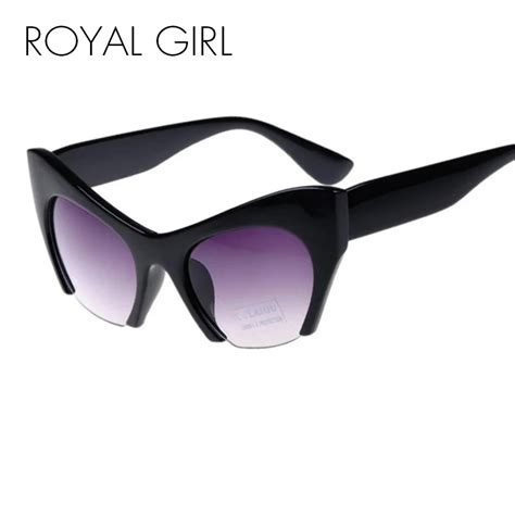 royal girl new fashion acetate sun glasses women semi rimless cat eye sunglasses ss060 sunglass