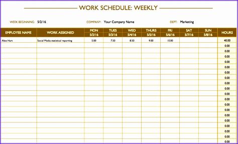 10 Sample Employee Schedule Excel Sample Templates Sample Templates