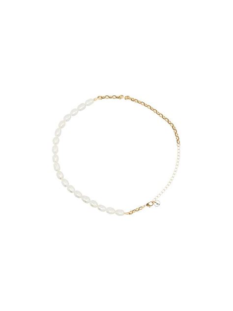Anissa Kermiche Gold Plated Duel Pearl Necklace Farfetch Necklace