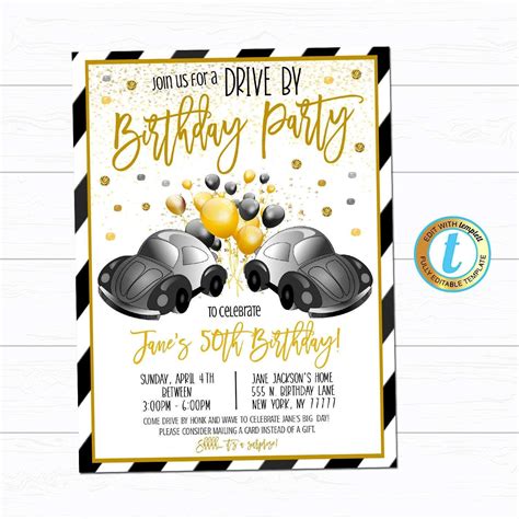 Pin On Drive By Parade Party Invitations