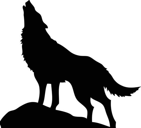 Huge Howling Wolf Silhouette Printable Wall Art Etsy Wolf