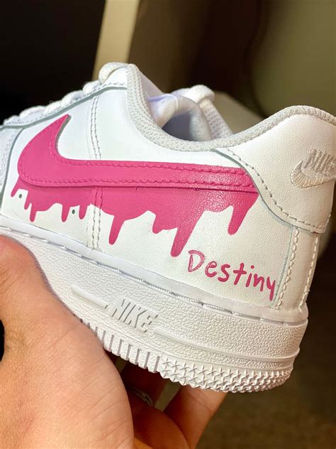 Custom Hot Pink Nike Drip Air Force Ones Custom Af1 Custom Etsy