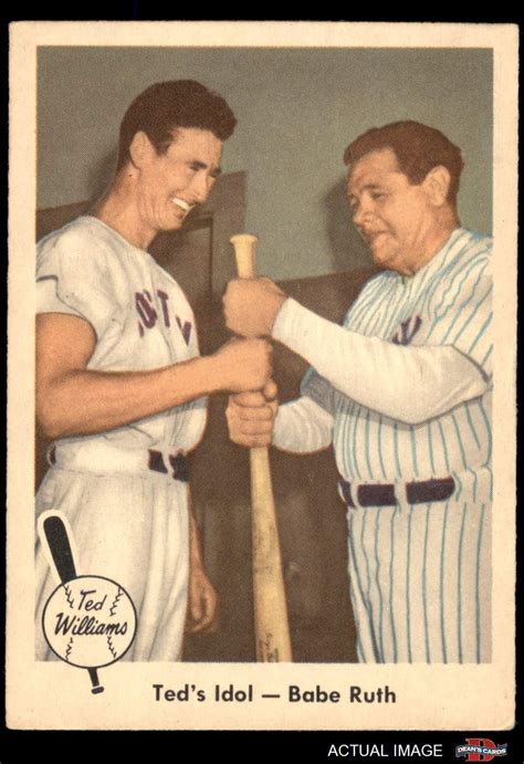 1959 Fleer 2 Teds Idol Ted Williams Babe Ruth Boston Red Sox Baseball Card Deans Cards 3 Vg