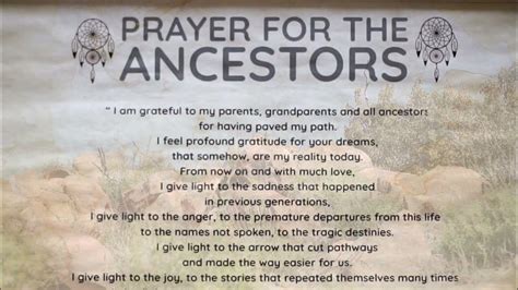 Prayer For The Ancestors Youtube