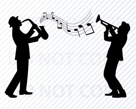 Jazz Band Svg Files For Cricut Silhouette Clipart Saxophone Svg