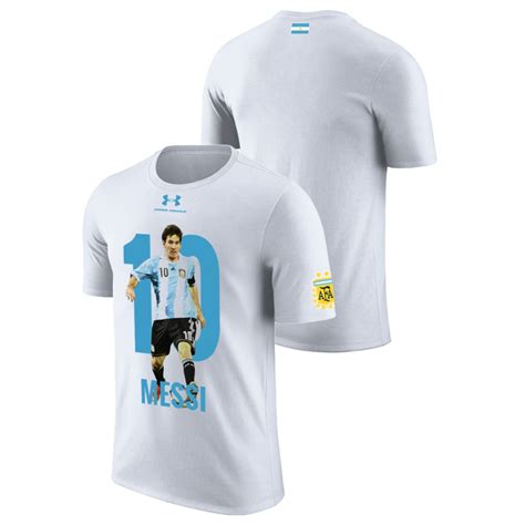 Mens Argentina Player Graphic White Lionel Messi Cotton T Shirt