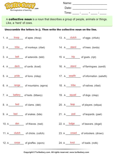 Https://tommynaija.com/worksheet/collective Nouns Worksheet With Answers