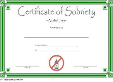 Sobriety Certificate Template Idea 3 Op Templates Pertaining To