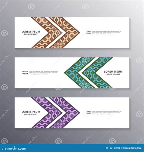 Batik Banner Template Indonesian Art With Floral Modern Layout
