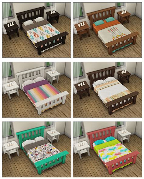 Mod The Sims 16 Colorful Single Mission Bed Stand Alone Recolors