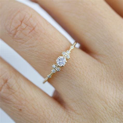 simple engagement ring engagement ring gold diamond delicate engagement ring dainty