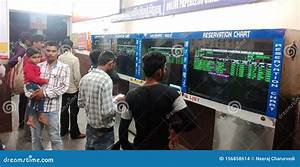 Indian Railway Reservation Chart In Digital Board Editorial Stock Image