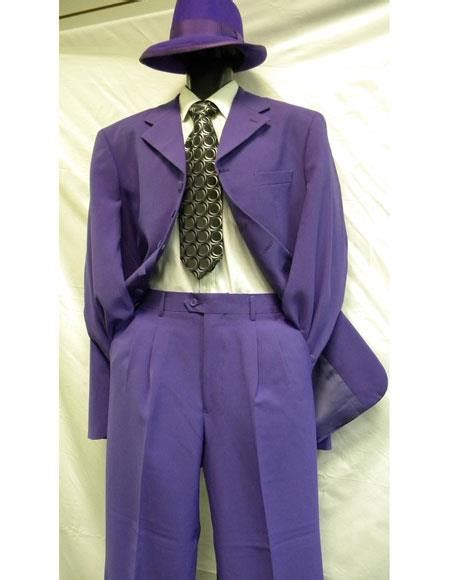 Mens Long 2pc Fashion Gangster Zoot Suit Purple