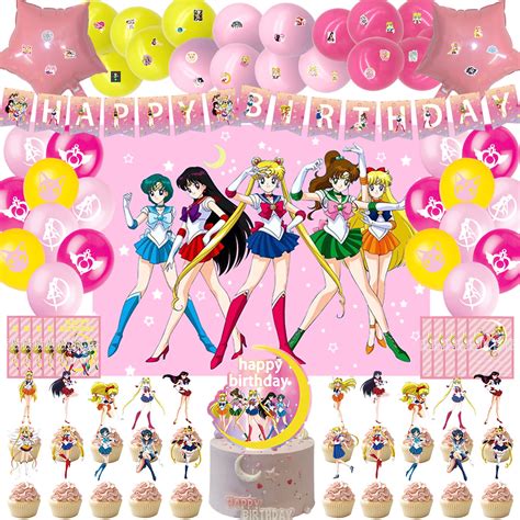 125pcs Sailor Moon Party Supplies And Decorations Sailor Moon Birthday