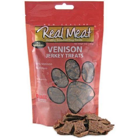 If i'm standing at the counter chopping food and i don't 'drop' some on the floor for her she will jump up and bite my arm. Real Meat Venison Jerky Dog Treats 12oz Pack of 4 (48oz t ...