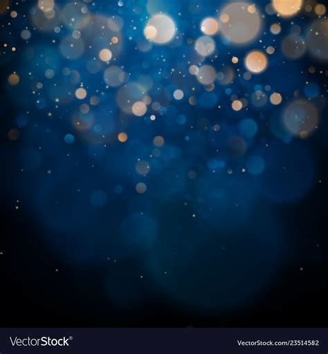 Blurred Bokeh Light On Dark Blue Background Vector Image