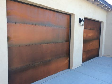 Rustic Steel Patina Garage Doors Industrial Garage Phoenix By