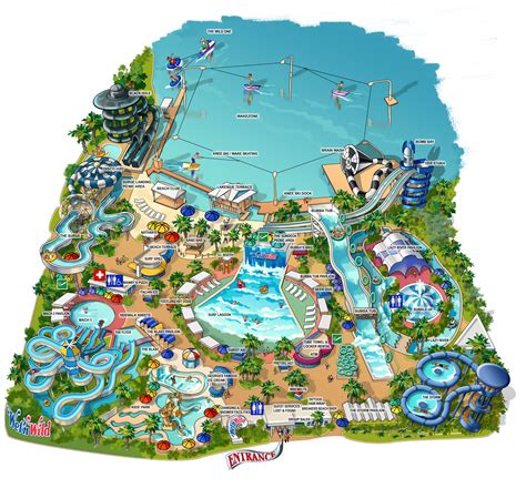 Wetn Wild Water Park Map Illustration