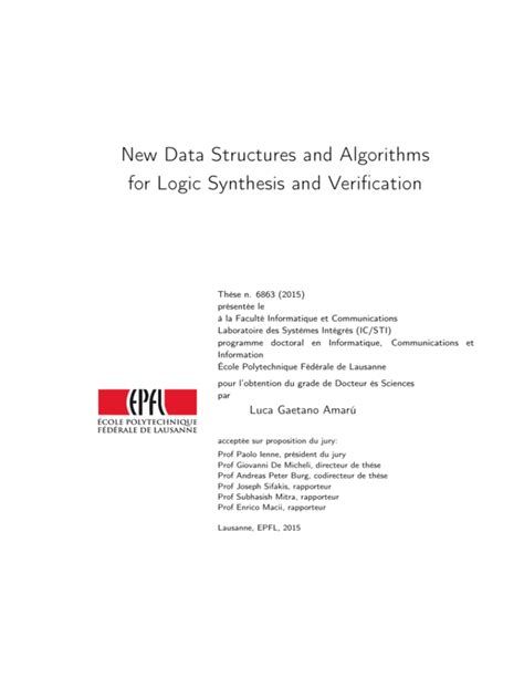 New Data Structures And Algorithms For Logic Synthesis And