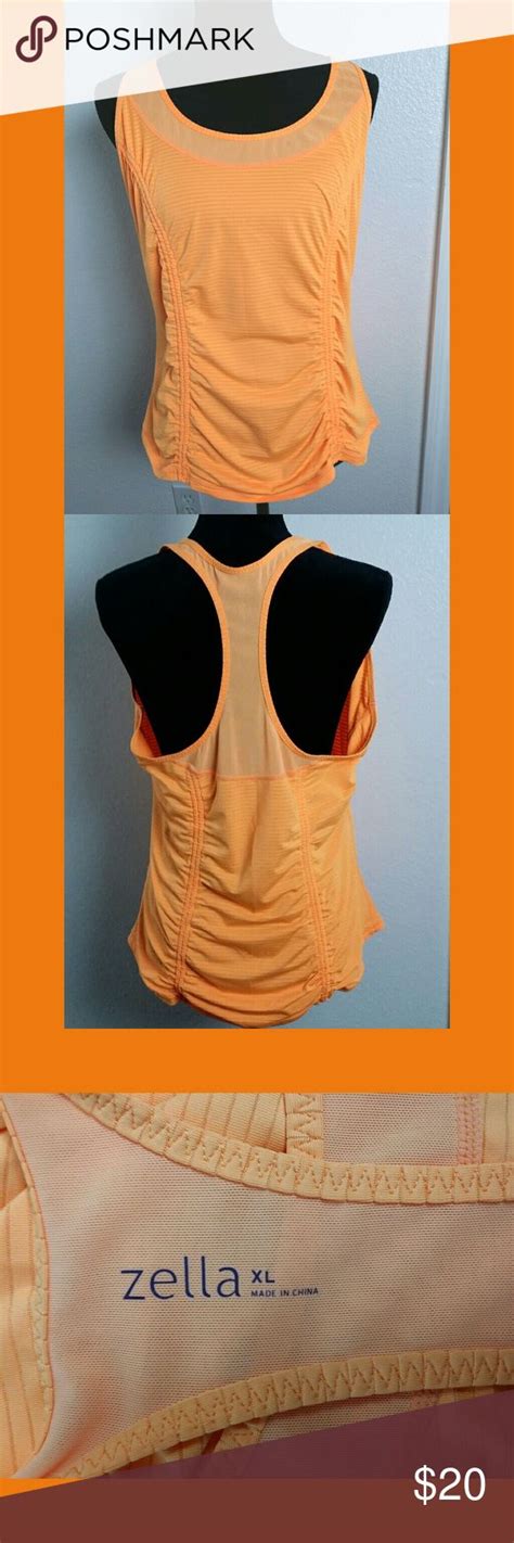 Zella Orange Workout Tank Sz Xl Clothes Design Athletic Tank Tops