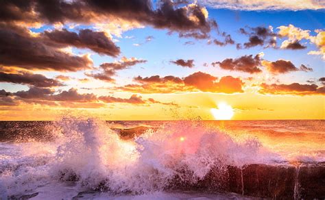 Hd Wallpaper Waves Crashing Sea Waves Nature Beach Beautiful