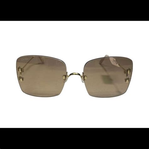cartier accessories cartier gold ct53s sunglasses rimless poshmark
