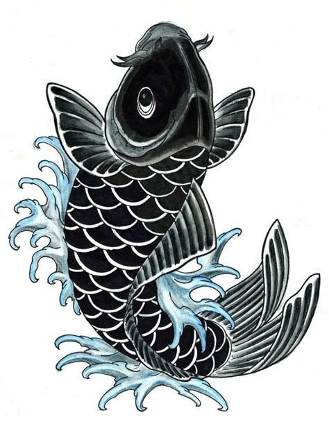 Black Koi By Dookiepants On Deviantart Koi Tattoo Design Koi Tattoo