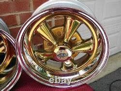Vintage Nos Cragar Gold Ss S S Reverse Wheels 14x10 14x7