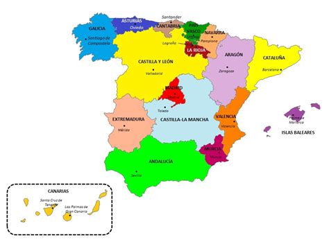 Comunidades Autónomas De España Y Sus Capitales Saber Es Práctico