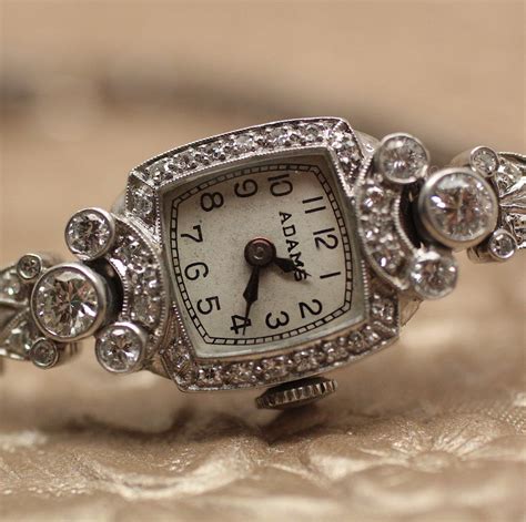 Circa 1920 Platinum And Diamond Ladies Watch Pippin Vintage Jewelry