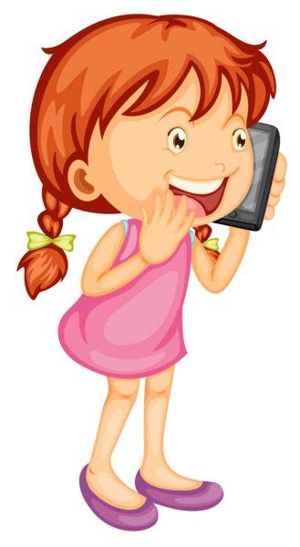 Chica Hablando Por Teléfono Imágenes Vectoriales Ilustraciones Libres