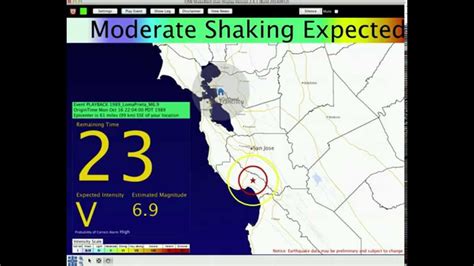 Shakealert Warning For The Loma Prieta Earthquake Simulation Youtube