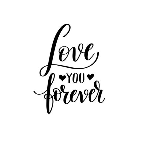 Forever Love Hand Lettering Inscription Text To Valentines Day Stock