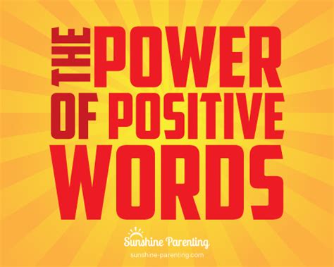 The Power Of Positive Words Sunshine Parenting