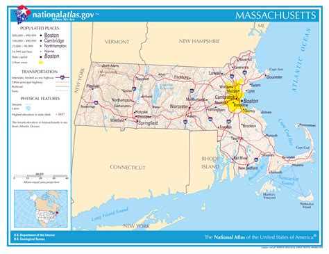 Large Detailed Map Of Massachusetts State Massachusetts State Large