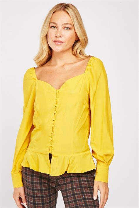 Long Sleeve Sweetheart Neckline Top 5 Colours Just 7