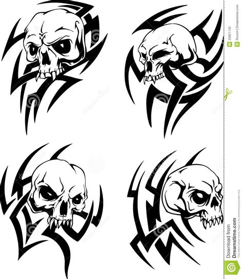 Tribal Skull Tattoos Stock Vector Illustration Of Skull 33821745