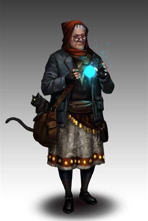 Badass Old Lady Mage Urban Fantasy Character Dungeons And Dragons
