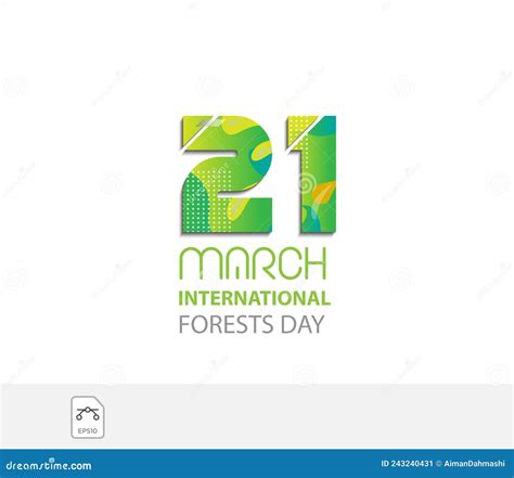 International Day Of Forests Number 21 Logo Stock Vector Illustration