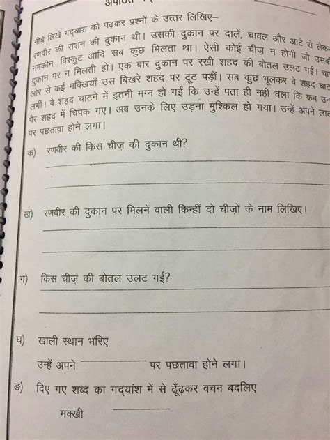 hindi comprehension hindi worksheets hindi language learning